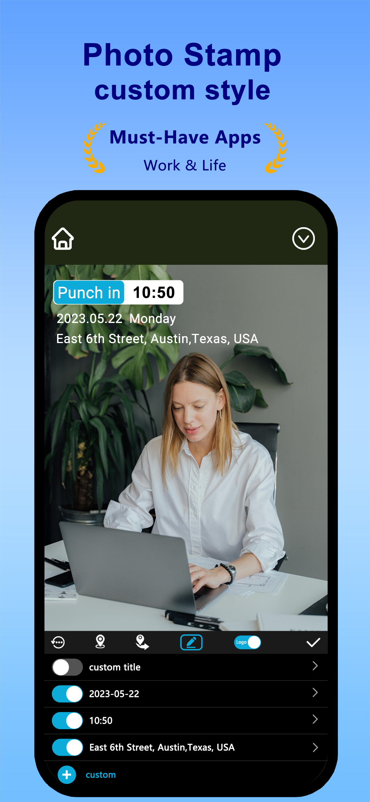 Screenshot 2 showing a custom photo stamp style